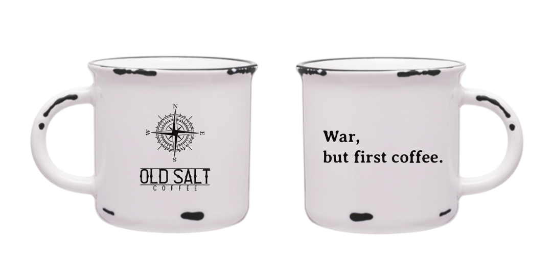 Modern Coffee then War Mug (white)